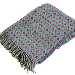 Kelling Home, Purple & Turquoise Patterned Wool Blanket