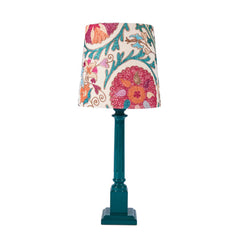 Wooden Column Lamp Base Wth High Gloss Lacquer Finish in Teal | Kelling Home