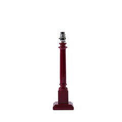 Wooden Column Lamp Base Wth High Gloss Lacquer Finish In Burgundy | Kelling Home