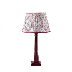 Wooden Column Lamp Base Wth High Gloss Lacquer Finish In Burgundy | Kelling Home