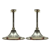 Pair of Mid-century Silver Plated Trumpet Hanging Lights