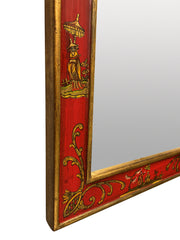Striking Red Japanned Mirror