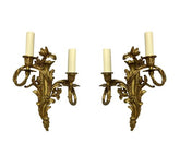 A Pair Of Louis XV Style Gilt Bronze Wall Sconces