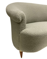 Rare Mid-Century French Two Seat Curved Sofa