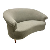 Rare Mid-Century French Two Seat Curved Sofa