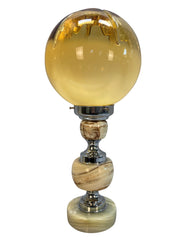 Pair of Antqiue Italian Onyx & Chrome Table Lamps