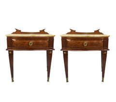 Pair of Paolo Buffa Night Stands with Marble Tops
