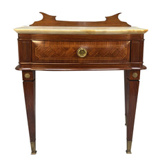 Pair of Paolo Buffa Italian Nightstands with Marble Tops, c.1950