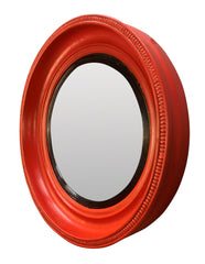 Red Lacquered Thomas Fentham Convex Mirror