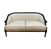 French Art Deco Faux Bamboo Sofa in Black Lacquer, 1930s