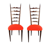 Pair of Paolo Buffa Ladder-Back Hall Chairs, 1940s Italian Design