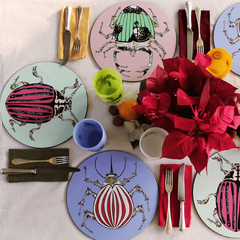 Set of 6 Mixed Scarab Beetle Placemats