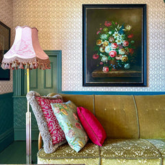 Pink Damask Lampshade with Tassel Fringe | Tinker & Tallulah