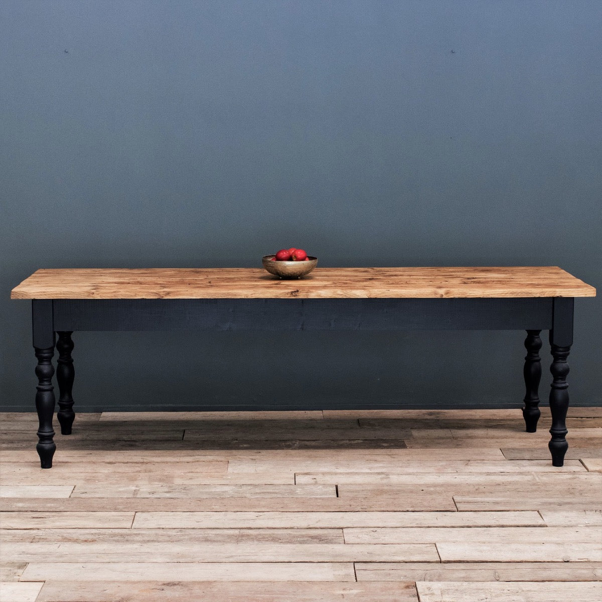 8ft (240cm) Farmhouse Kitchen Table with Turned Legs