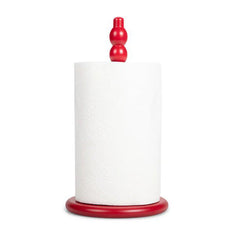Wooden Kitchen Roll Holder in Chilli Red, British Colour Standard