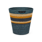 Seagrass Waste Paper Basket in Pompadour & Midnight Blue | British Colour Standard