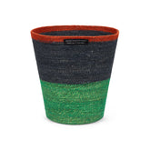 Seagrass Waste Paper Basket in Midnight & Beryl Green | British Colour Standard