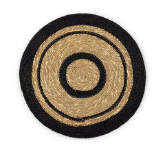 Set of 4 Seagrass Placemats | Black & Natural | British Colour Standard