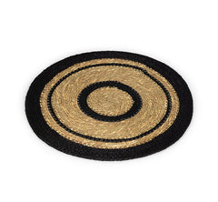 Set of 4 Seagrass Placemats | Black & Natural | British Colour Standard