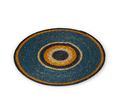 Set of 4 Seagrass Placemats | Pompadour & Midnight Blue| British Colour Standard