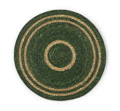 Set of 4 Seagrass Placemats | Olive Green & Natural | British Colour Standard
