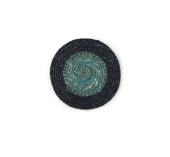 Set of 4 Seagrass Coasters | Tropic Turquoise & Midnight Blue | British Colour Standard