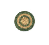 Set of 4 Seagrass Coasters | Olive Green & Natural | British Colour Standard