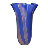 "Blue Twist Glass Vase with Scallop Design | Casa JJ
"