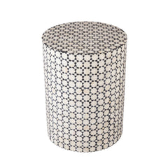 Bone Inlay Side Table Black & Ivory | Kelling Home