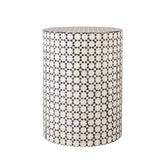 Bone Inlay Side Table Black & Ivory | Kelling Home