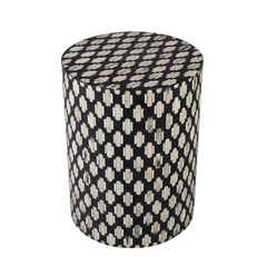 Bone Inlay Side Table Black & Ivory | Kelling Home