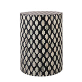 Bone Inlay Side Table Black & Ivory | Kelling Home