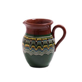 Bulgarian Pottery Green & Burgundy Jug | Casa JJ