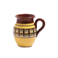Bulgarian Pottery Yellow & Burgundy Jug | Casa JJ