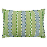 Hermia Brook | Green & Blue Striped Cushion | Linwood