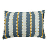 Hermia River | Blue & Gold Striped Cushion | Linwood
