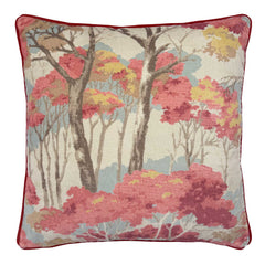 Aboreal Forest | Pink & Blue Velvet Cushion | Linwood