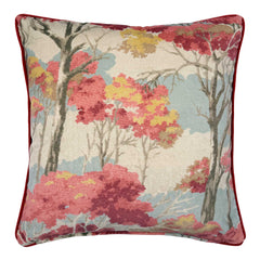 Aboreal Forest | Pink & Blue Velvet Cushion | Linwood