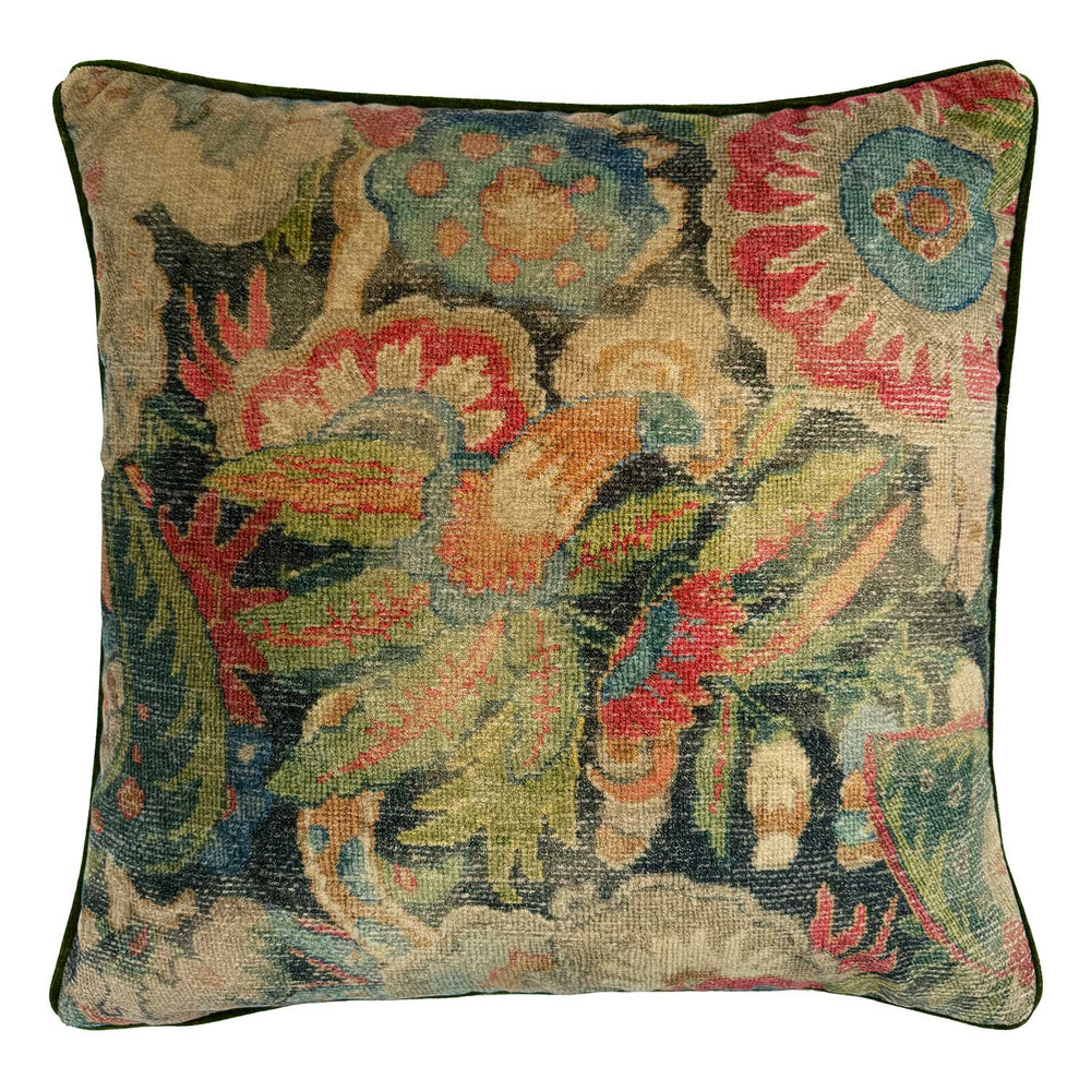 Bizarre Floral Velvet Cushion | Linwood