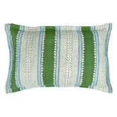 Dimity Bowling Green | Blue & Green Striped Cushion | Linwood