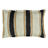 Dimity Charcoal | Black & Ochre Striped Cushion | Linwood