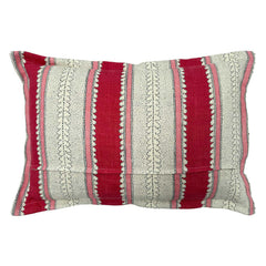 Dimity Dragonfly | Pink & Red Striped Cushion | Linwood