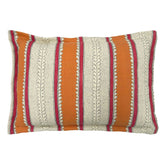 Dimity Fruit Salad | Orange & Raspberry Striped Cushion | Linwood