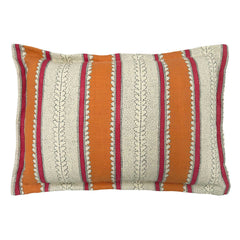 Dimity Fruit Salad | Orange & Raspberry Striped Cushion | Linwood