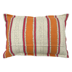 Dimity Fruit Salad | Orange & Raspberry Striped Cushion | Linwood