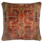 Samimi Earth Velvet Cushion | Red & Natural | Linwood