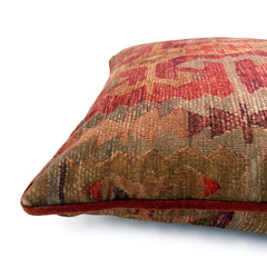Samimi Earth Velvet Cushion | Red & Natural | Linwood