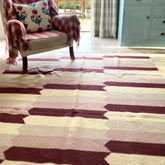 Pink & Burgundy Diamonds Flatwoven Wool Rug | Amy Kent