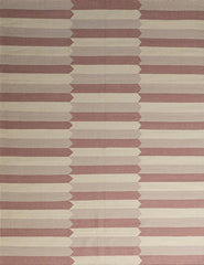 Pink & Cream Diamonds Flatwoven Wool Rug | Amy Kent