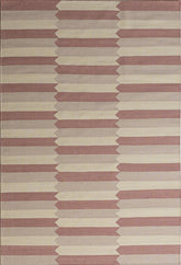 Pink & Cream Diamonds Flatwoven Wool Rug | Amy Kent